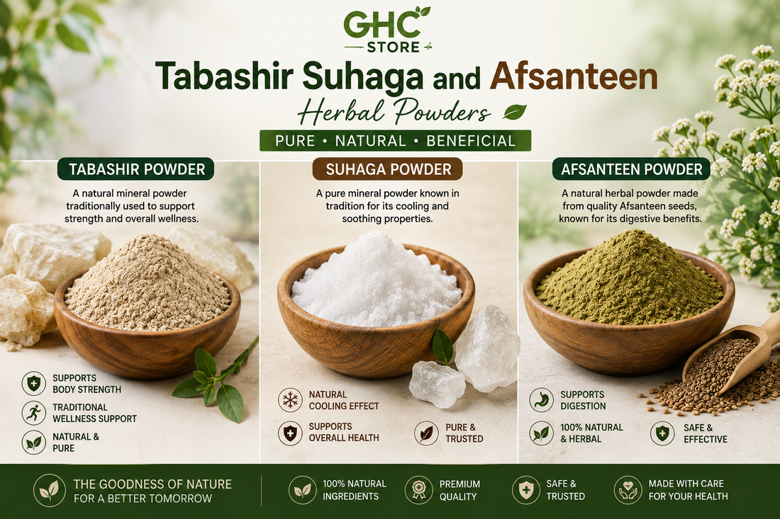 Tabashir Suhaga and Afsanteen traditional herbal powders for bones digestion and liver at GHC| Store