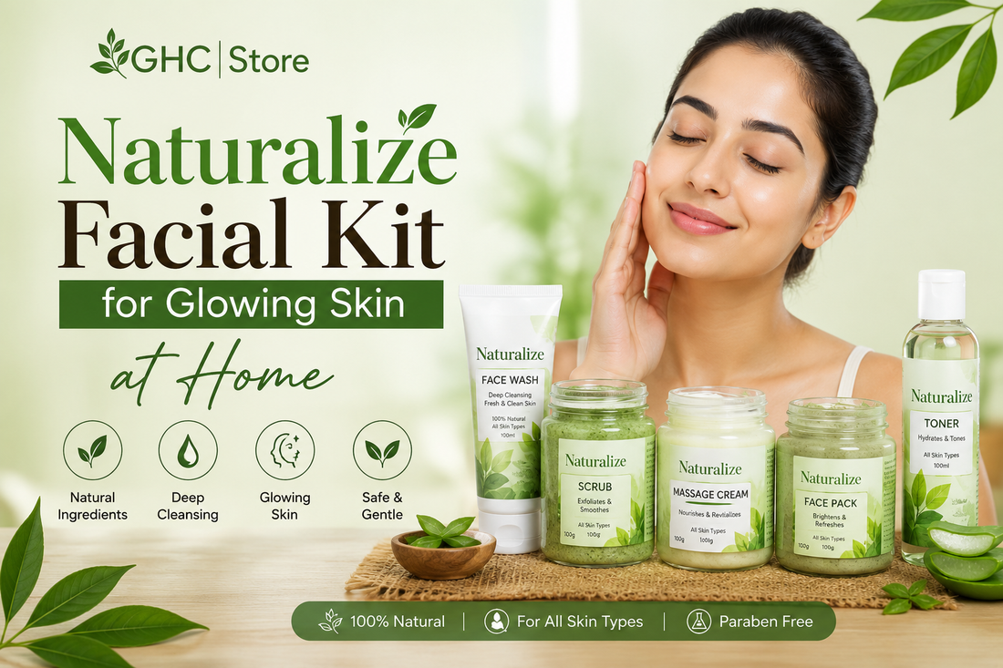 Naturalize facial kit by Dr Bilquis for glowing skin dark spots and acne at GHC| Store