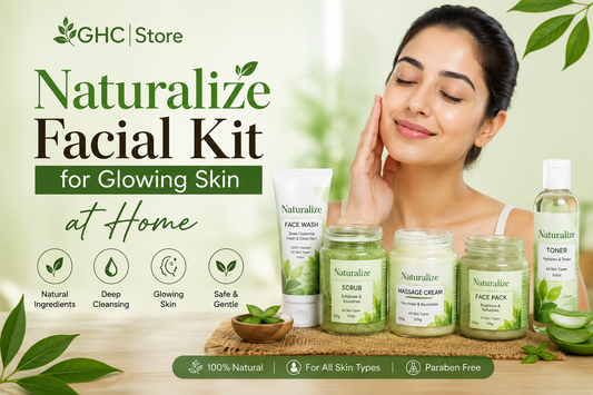 Naturalize facial kit by Dr Bilquis for glowing skin dark spots and acne at GHC| Store