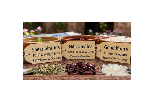Spearmint Tea, Hibiscus Tea & Gond Katira Benefits